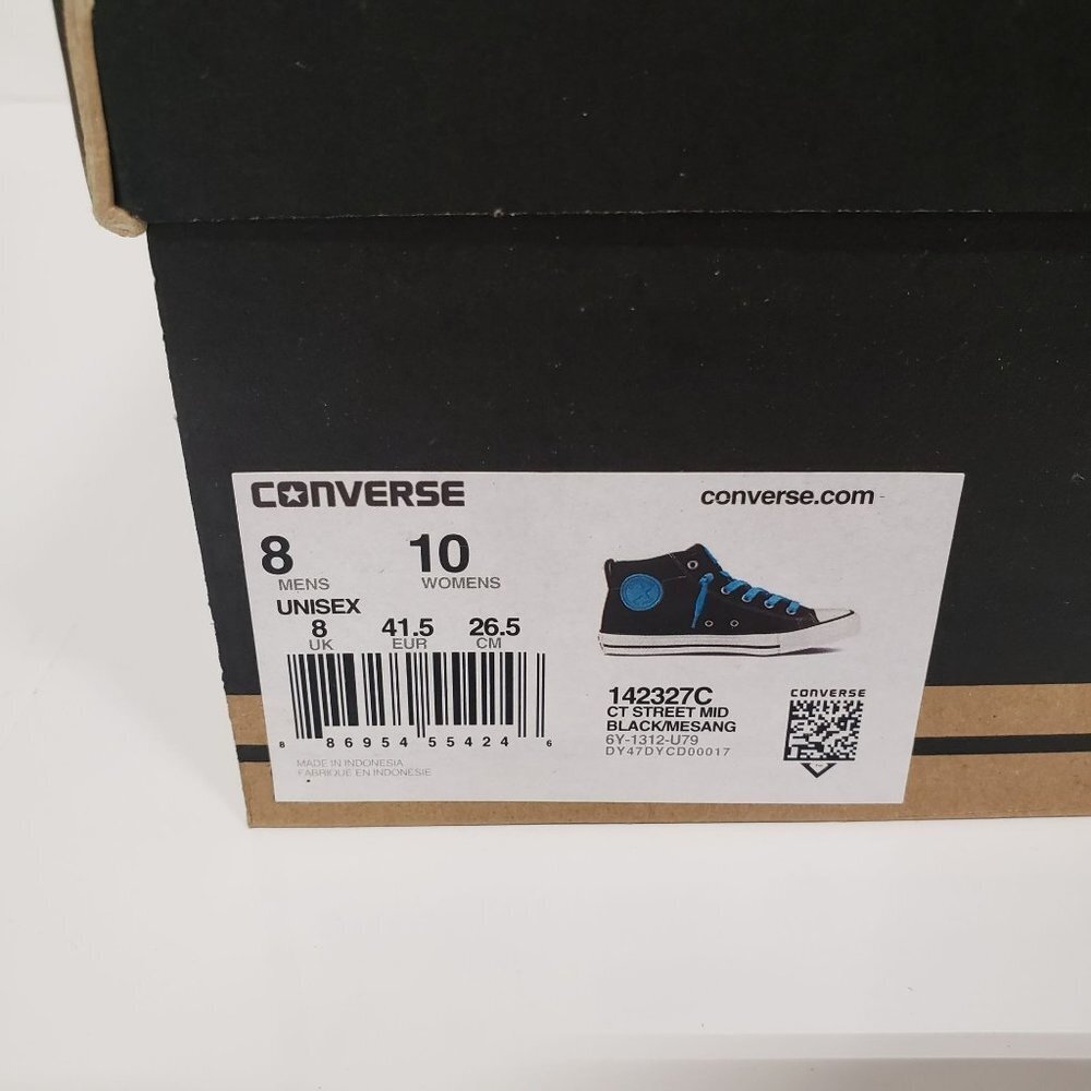 Converse Chuck Taylor Street Mid Mens Shoes Size‎ 8 Color: Black/Blue - Picture 2 of 8